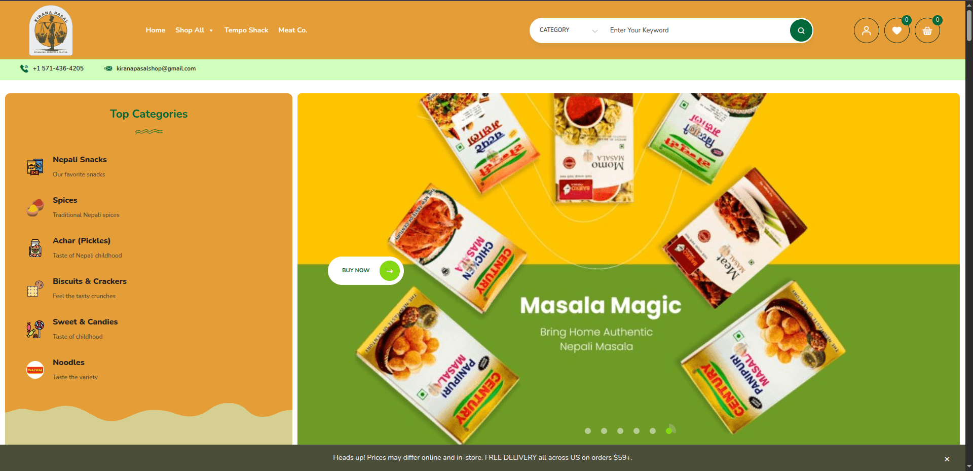 Kirana Pasal E-commerce preview